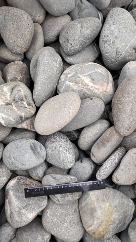 Kamenclub.ru: Галька речная окат (темно-серая) фр. 70-150 мм. купить  в Волжском галька речная темно-серая, синяя, серая речная галька округлая  8000 руб/т   фото КАМЕНЬ КЛУБ