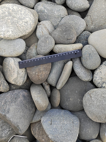 Kamenclub.ru: Галька речная плоская (серо-белая) фр. 70-120 мм. купить  в Волжском галька галечник речной серый, белый окатанная плоская  природная галька 9000 руб/т   фото КАМЕНЬ КЛУБ