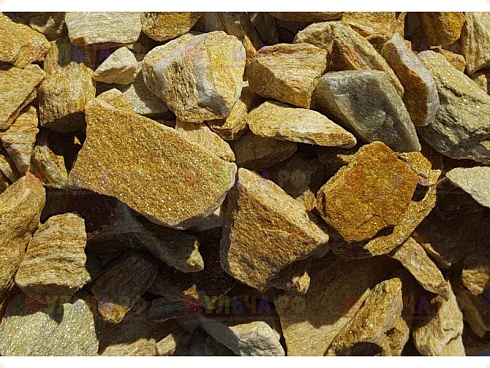 Kamenclub.ru: Щебень крошка желтый (ЗЛАТОЛИТ) фр. 5-10 мм.  купить в Волжском мрамор золотистый, бежевый, желтый каменная ландшафтная декоративная крошка здатолита 8500 руб/т   фото КАМЕНЬ КЛУБ