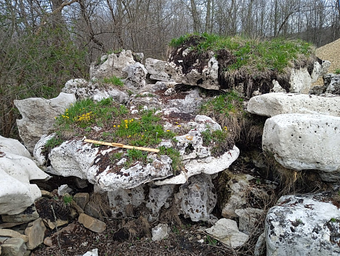 Kamenclub.ru: Выветренный известняк со мхом фр. 100-500 мм.  купить в Волжском известняк серый белый зеленый валун известняковый крупный 10000 руб/т   фото КАМЕНЬ КЛУБ