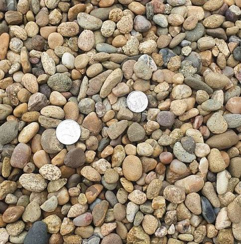 Kamenclub.ru: Галька окат (серо-желтая) фр.10-20 мм. купить  в Волжском галька серо-желтая, рыжая, серый речная окатанная округлая галька 5000 руб/т   фото КАМЕНЬ КЛУБ