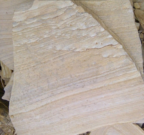 Kamenclub.ru: Песчаник пластушка желтый с рисунком (4-6 см)  купить в Волжском плитняк пластушка желтый с рисунком песчаник 9 000 руб/м3   фото КАМЕНЬ КЛУБ