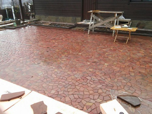 Kamenclub.ru: Песчаник брусчатка (Готика) art PSK-L-01  купить в Волжском    2600 руб/кв.м    фото КАМЕНЬ КЛУБ